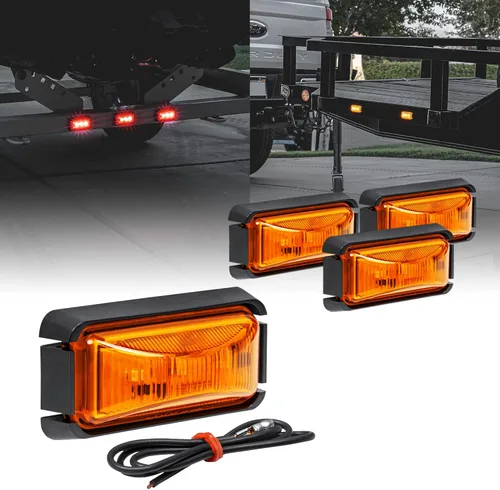 Miniatura 34 de TRUE MODS 2 piezas 2.5" Luz LED roja para remolque con bisel negro [DOT FMVSS 108] [SAE P2PC] [montaje superficial] [impermeable IP67] luces de Rojo