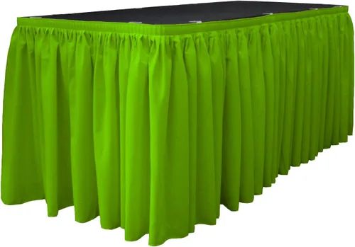 Miniatura 62 de LA Linen Falda de mesa de popelina de poliéster para mesas rectangulares, tela plisada para banquetes de boda, 14 pies por 29 pulgadas de largo