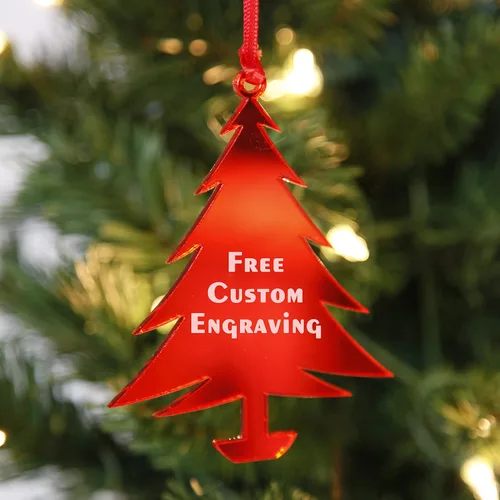 Miniatura 4 de Adornos de Navidad personalizados de copo de nieve para 2025 - Decoraciones de Navidad grabadas personalizadas para árbol, acrílico dorado espejado