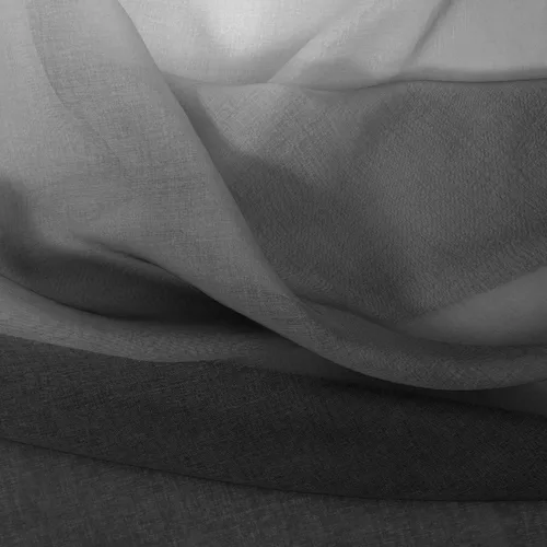 Miniatura 6 de DWCN Cortinas Transparentes de Lino Sintético Negro Degradado Ombré - Cortinas Semi Transparentes de Gasa con Ojales en la Parte Superior