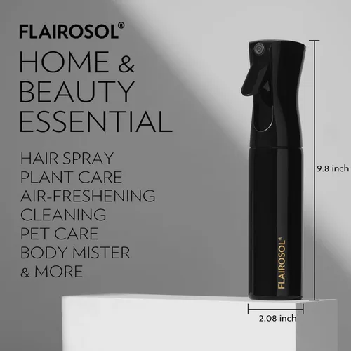 Miniatura 5 de FLAIROSOL Botella de espray de niebla ultrafina continua de 300 ml, 10,1 oz Botella transparente - Estampado negro