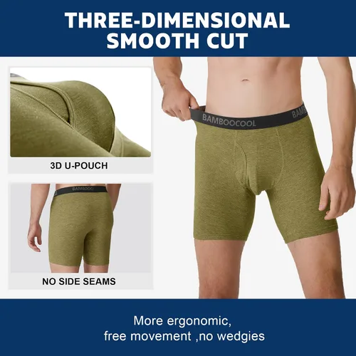 Miniatura 5 de BAMBOO COOL Men's Underwear Breathable Boxer Briefs with Fly Moisture-Wicking Lightweight Underwear 7-Pack
