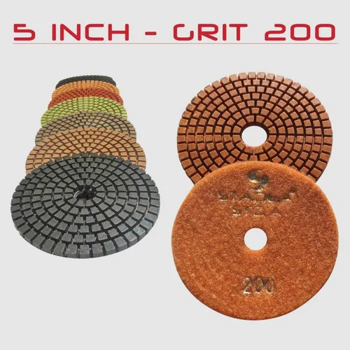 Miniatura 4 de Juego de discos pulidores de 5 pulgadas y diamante húmedo de grado prémium para pulir concreto