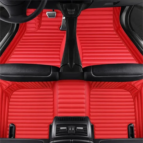 Miniatura 24 de JONGIA Alfombrillas personalizadas para el 98.6 % de los sedanes, deportivos, SUV, rojo y negro, almohadillas de cobertura completa, forro de cuero