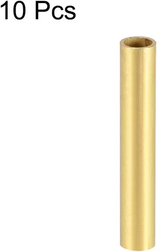 Miniatura 2 de uxcell Tubo redondo de latón, 0.197 in de diámetro exterior 0.020 in de grosor de pared 1.181 in de longitud, tubo sin costuras para manualidades