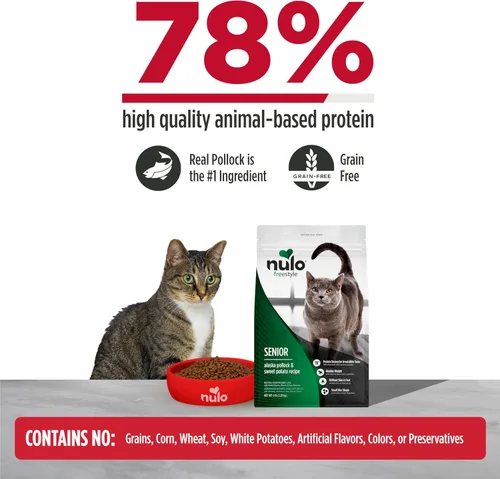Miniatura 2 de Nulo Freestyle Alimento para Gatos Mayores Alto en Proteínas, Receta de Abadejo de Alaska y Batata - Alimento Seco Natural Sin Granos para Gatos