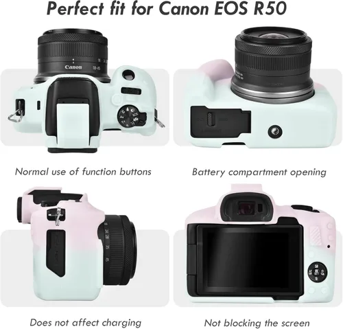 Miniatura 3 de Rieibi EOSR50 EOS R50 Funda, Funda Protectora de Silicona Suave para Cámara Canon EOS R50 EOSR50 Vlogging, Funda Ligera para Cámara EOS R50 Cubierta