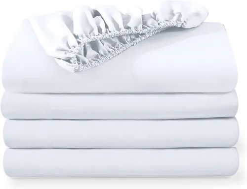 Miniatura 35 de Bare Home - Paquete de 2 sábanas bajeras tamaño King de microfibra ultrasuave 1800, resistente a las arrugas, bolsillo profundo (tamaño King, blanco)