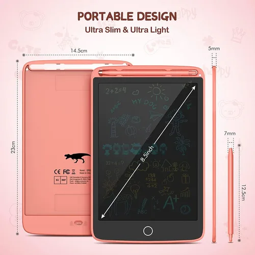 Miniatura 6 de TECJOE Paquete de 2 tabletas de escritura LCD con imanes de refrigerador, tablero de garabatos para niños, notas de cocina, rellenos de calcetines