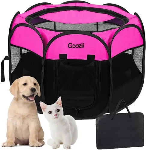 Miniatura 15 de Goozii Corralito portátil plegable, perros, interior y exterior, funda con cremallera, cubierta superior, puerta, para piso, gatos grandes, conejos