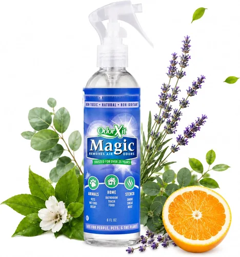 Miniatura 10 de OdorXit Magic Air Spray neutralizador de olores, potente neutralizador de olores de orina de perro y gato, refrescante de aire seguro para el hogar