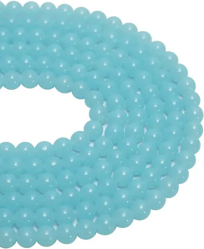 Miniatura 14 de ZH118 - Juego de 600 cuentas de vidrio de 0.394 in, hechas a mano, redondas, lisas, sueltas, cuentas kawaii, a granel para manualidades, joyería