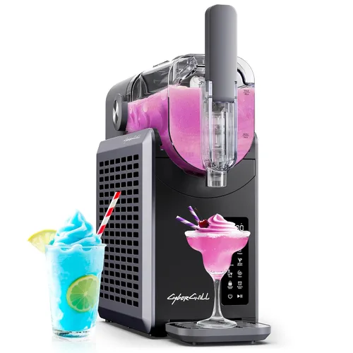 CyberChill Máquina de granizado para el hogar con pantalla LED, 5 programas preestablecidos y inicio de retraso de 24 horas y frescura, no necesita