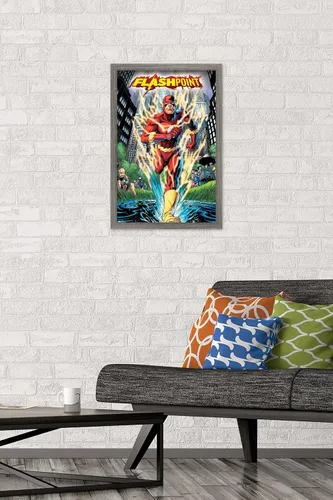 Miniatura 2 de Trends International DC Comics-The Flash-Flashpoint - Póster de pared, 14.725 x 22.375 pulgadas, versión enmarcada de madera de granero