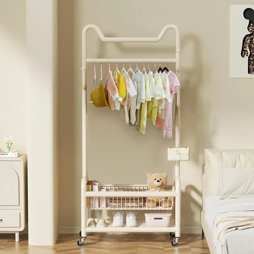 Miniatura 6 de ManGotree Perchas de terciopelo para bebé de 11.8 pulgadas con clips movibles, perchas de fieltro antideslizantes para niños, perchas de ropa