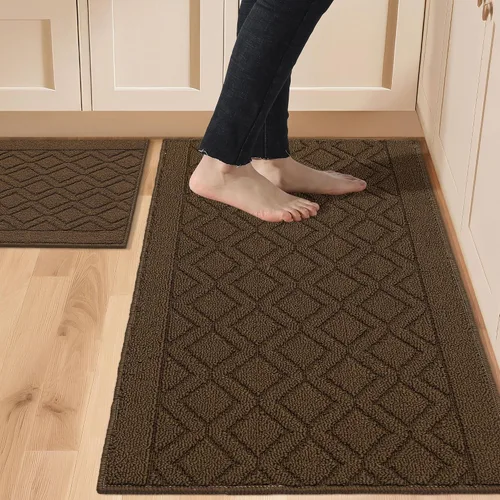 Miniatura 36 de COSY HOMEER Tapete de cocina antideslizantes, absorbentes para el piso, alfombra de cocina lavable, tapete de pie para fregadero, alfombra de Beige
