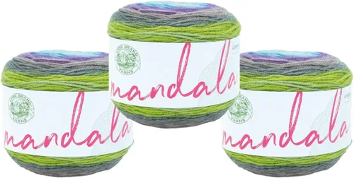 Miniatura 63 de Lion Brand Yarn Mandala - Hilo multicolor para ganchillo,tejido y manualidades, color Liger, 1770 pies, paquete de 1 unidad