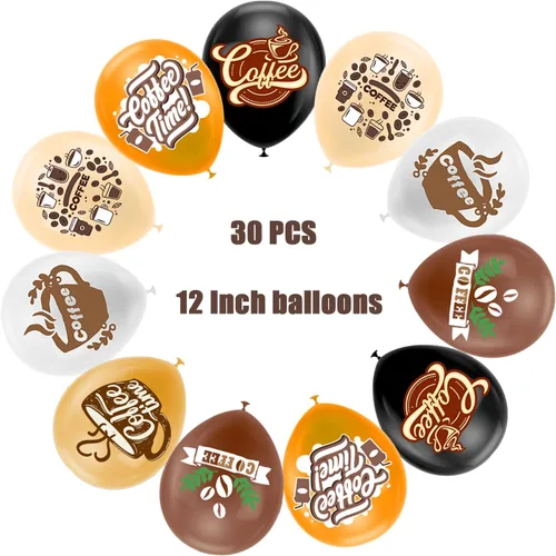 Miniatura 4 de 30 globos de café, 6 estilos para suministros de fiesta de café y decoraciones de cumpleaños