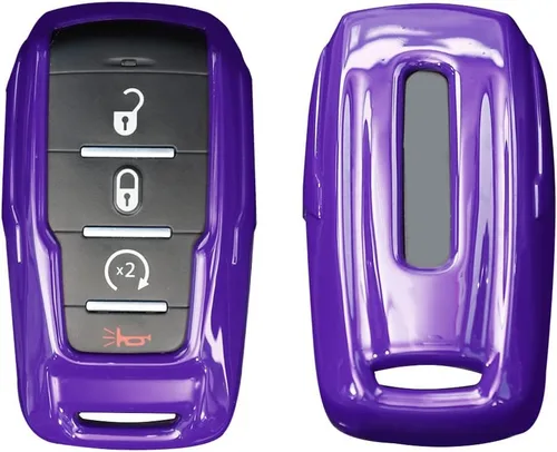 RT-TCZ Funda para Llavero Estuche Cubierta Bolsa Porta Llaves Carcasa de Protección Accesorios para Dodge RAM 2018-2022, Morado