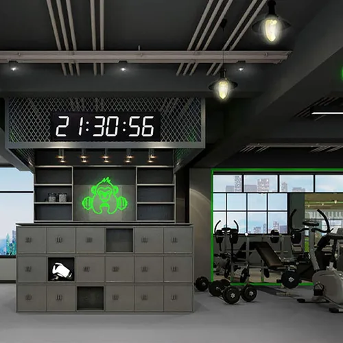 Miniatura 6 de Reloj digital LED para gimnasio con control remoto, cronómetro, alarmas, temporizador, humedad y temperatura, reloj de pared de gran tamaño de 27.8