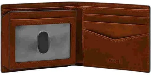 Miniatura 63 de Fossil Billetera plegable de cuero para hombre con ventana de identificación abatible para hombres