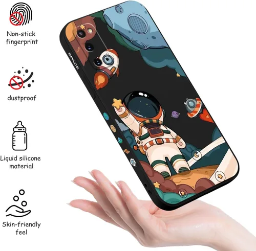 Miniatura 4 de LEECG para Samsung Galaxy S20 Funda, Diseño Creativo Lateral con Forro de Microfibra de Silicona Suave con Patrón de Flores para Cubierta de negro