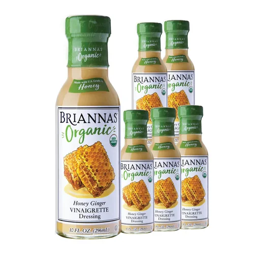 Miniatura 13 de BRIANNAS - Aderezo orgánico de vinagreta de miel y jengibre - Aderezo de ensalada certificado Kosher y orgánico hecho con ingredientes de primera