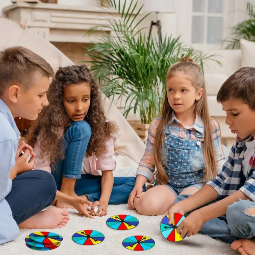 Miniatura 5 de Chivao 20 piezas Multicolor Juego Spinner Rueda en Blanco Borrable Juego de Matemáticas Tablero Spinner con Flechas Giratorias de Plástico
