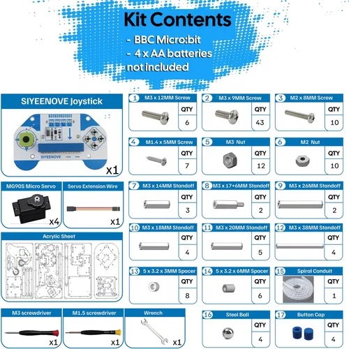 Miniatura 2 de Microbit Kit de brazo robótico inteligente, kit de construcción de brazo mecánico programable 4DF para fabricantes y entusiastas de STEM
