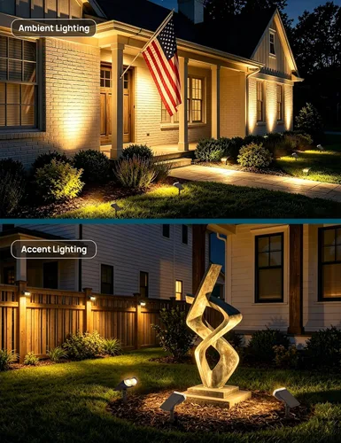 Miniatura 8 de Linkind - Paquete de 2 focos solares para el atardecer hasta el amanecer, luces solares para jardín con 16 LEDs, de luz blanca cálida de 3000 K