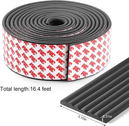 Miniatura 7 de Protector de esquina de borde a prueba de bebé, acolchado de 16.4 pies con adhesivo 3M, acolchado de espuma de goma suave extra ancho, muebles