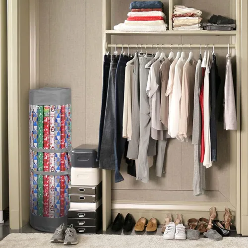 Miniatura 6 de ProPik Bolsa organizadora de papel de regalo para todos tus envoltorios y cintas de regalo, se adapta a rollos largos de 40 pulgadas, soporta hasta