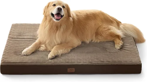 Miniatura 14 de Bedsure ComfyFleece - Camas ortopédicas para perros de gran tamaño para jaula con funda extraíble para máquina, no impermeable, alfombrilla de Gris