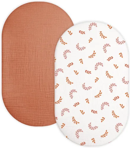Miniatura 21 de Sábana de moisés para bebé niño y niña, sábanas ajustadas para colchón de moisés rectangular, ovalado, de reloj de arena, sábanas de cesta de Moisés