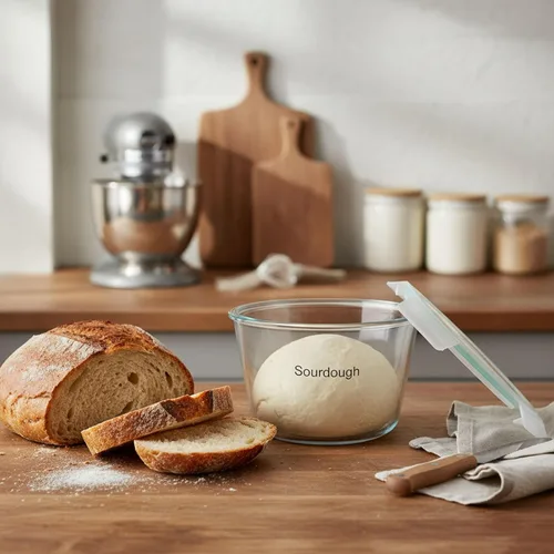 Miniatura 4 de Tarro de 2.1 Litros para Masa Madre, Suministros para Hornear Pan de Masa Madre, Tarro de Fermentación, Herramientas para Masa Ácida, Envases