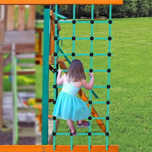 Miniatura 3 de BeneLabel Red de carga de escalada de 30 x 139 pulgadas, red de escalada al aire libre para niños, cuerda de nailon sin nudos, red de escalera