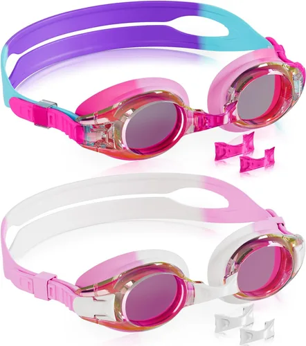 Miniatura 36 de Aegend - Paquete de 2 gafas para niños, gafas de natación para niños de 4 a 16 años, niños y niñas jóvenes, gafas de piscina antivaho, impermeables