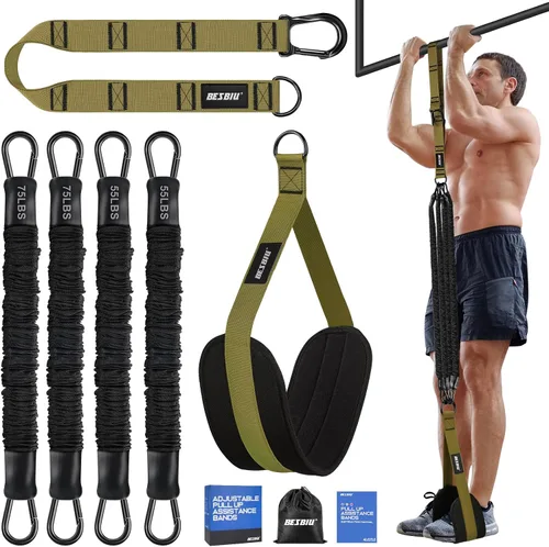 Miniatura 12 de Pull Up Assistance Bands 260lbs, Heavy Pull Up Bands Resistance Bands for Pull Ups Working Out with Feet Rest, Pull Up Bar Bands Assistance Bands