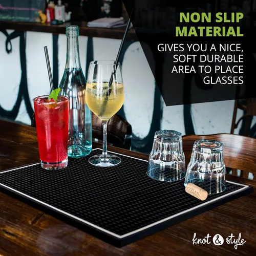 Miniatura 9 de Tapete de bar para decoración del hogar, bar para el hogar, goma duradera de 18 x 12 pulgadas, accesorios de bar pequeños y grandes para el hogar