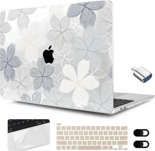 Miniatura 20 de MEEgoodo Funda para MacBook Pro de 13 pulgadas 2022 2021 2020 A2338 M2/M1 A2251 A2289 con Touch ID, fundas rígidas transparentes para laptop