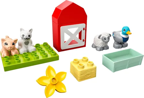 Miniatura 5 de LEGO DUPLO Town Farm Animal Care 10949 Juguete para niños pequeños, niñas y niños de 2 años más con figuras de pato, cerdo, oveja y gato, juguetes