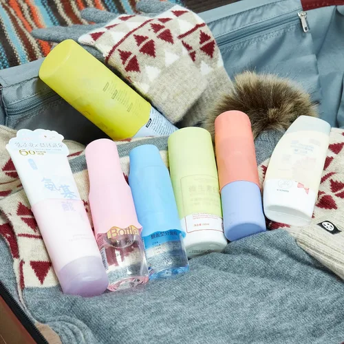 Miniatura 4 de Fundas de silicona para botellas de viaje, fundas transparentes para botellas de artículos de tocador, artículos esenciales de viaje
