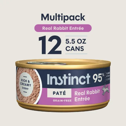 Miniatura 6 de Comida enlatada para gatos Instinct Original, sin granos, receta natural de conejo real de Nature's Variety, 5,5 oz, latas (caja de 12)