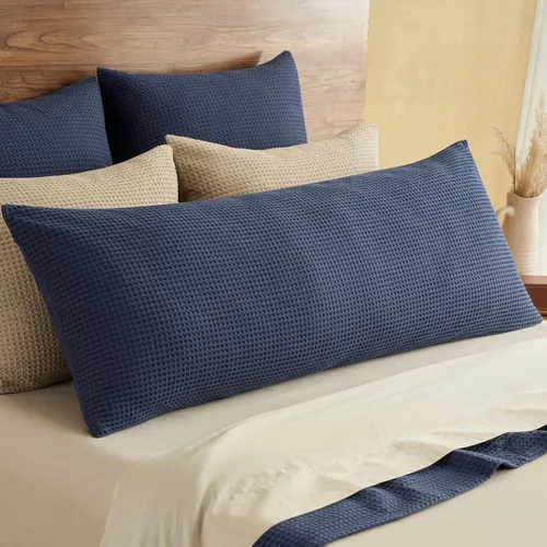 Miniatura 43 de PHF Funda de almohada 100% algodón con tejido de gofre, 18 x 18 pulgadas, sin relleno, paquete de 2 elegantes fundas de almohada cuadradas Gris claro