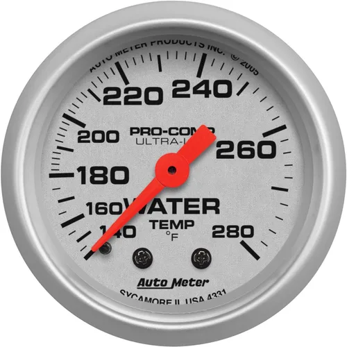 Miniatura 2 de Auto Meter 4331 Ultra-Lite Medidor mecánico de temperatura del agua, 2 1/16