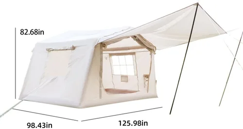 Miniatura 2 de Tienda inflable para 4 a 8 personas, tienda de campaña inflable con bomba de mano y gato de estufa, 5 minutos de fácil instalación, 4 estaciones