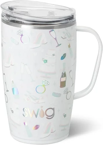 Miniatura 7 de Swig Life Taza de Viaje de 18 oz, Vaso Aislante con Asa y Tapa, Taza de Café de Viaje, Compatible con Portavasos, Acero Inoxidable, Vaso de 18 oz