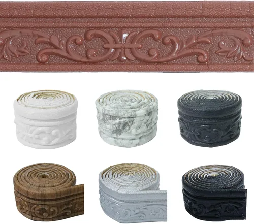 Miniatura 14 de Moldura de espuma autoadhesiva de 90 x 3.1 pulgadas, borde de papel tapiz de moldura de corona, líneas de bordes de pared 3D, base de pared