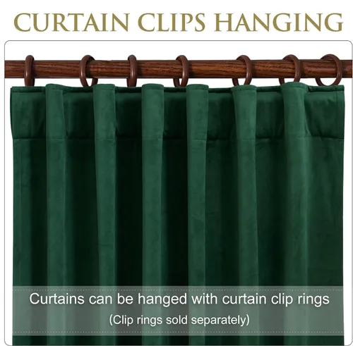 Miniatura 3 de StangH Cortinas verdes para sala de estar, cortinas opacas de terciopelo súper suave, decoración del hogar de lujo para fiestas, teatro, fiestas