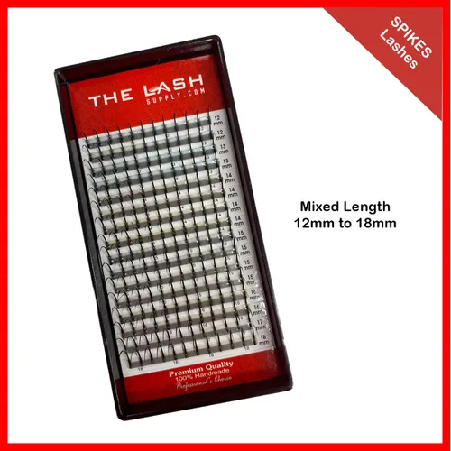 Miniatura 9 de THE LASH SUPPLY Spikes - Extensiones de pestañas profesionales, rizo C/D, 0.39-0.71 pulgadas de longitud, 0.07 de grosor, 16 líneas de pestañas